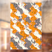 Autocollant Pour Fenêtre Motif en diagonale du chat noir blanc gingembre (Feuille 2)