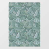 Motif feuille d'acanthe bleu sarcelle de William M