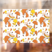 Autocollant Pour Fenêtre Motif nostalgique de champignons (Feuille 2)