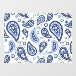 Autocollant Pour Fenêtre Motif Paisley Bleu