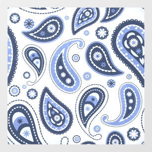 Autocollant Pour Fenêtre Motif Paisley Bleu