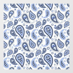 Autocollant Pour Fenêtre Motif Paisley Bleu
