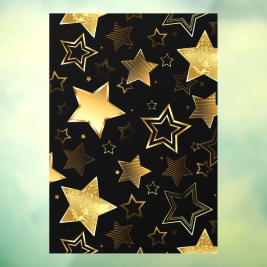 Autocollant Pour Fenêtre Motif sans couture avec étoiles d'or (Feuille 3)