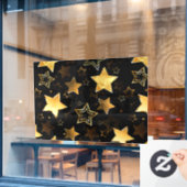 Autocollant Pour Fenêtre Motif sans couture avec étoiles d'or (Fenêtre de café)