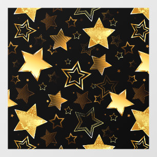 Autocollant Pour Fenêtre Motif sans couture avec étoiles d'or