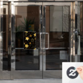 Autocollant Pour Fenêtre Motif sans couture avec étoiles d'or (Porte de bureau)