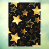 Autocollant Pour Fenêtre Motif sans couture avec étoiles d'or (Feuille 3)