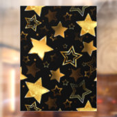 Autocollant Pour Fenêtre Motif sans couture avec étoiles d'or (Feuille 2)