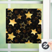 Autocollant Pour Fenêtre Motif sans couture avec étoiles d'or (Maison)
