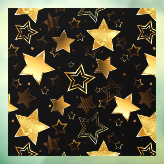 Autocollant Pour Fenêtre Motif sans couture avec étoiles d'or (Feuille 3)