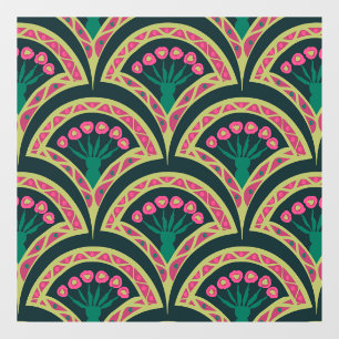 Autocollant Pour Fenêtre motif vert en forme de coquillage