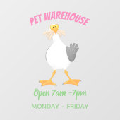 Autocollant Pour Fenêtre Mouette drôle avec frites dessin animé (Feuille)