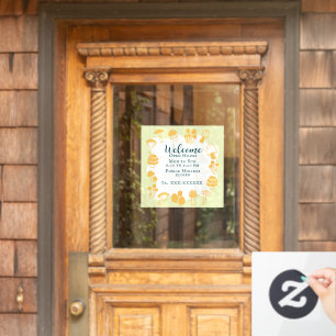 Autocollant Pour Fenêtre Moutarde jaune champignon