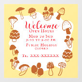 Autocollant Pour Fenêtre Moutarde marron champignon (Feuille)