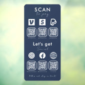 Autocollant Pour Fenêtre Multi QR Code Scan pour payer les médias sociaux M (Feuille 3)