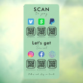 Autocollant Pour Fenêtre Multi QR Code Social Media Scan Pour Payer Mint Gr (Feuille 3)