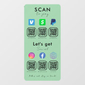 Autocollant Pour Fenêtre Multi QR Code Social Media Scan Pour Payer Mint Gr (Feuille)