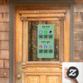 Autocollant Pour Fenêtre Multi QR Code Social Media Scan Pour Payer Mint Gr (Porte d'accueil)