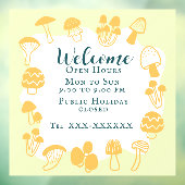 Autocollant Pour Fenêtre Mustard jaune champignon (Feuille 3)