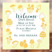 Autocollant Pour Fenêtre Mustard jaune champignon (Feuille 2)