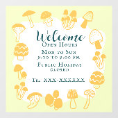 Autocollant Pour Fenêtre Mustard jaune champignon (Feuille)