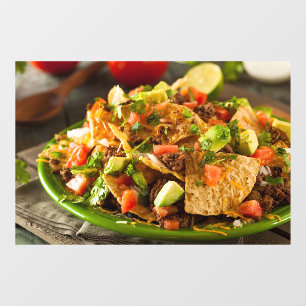 Autocollant Pour Fenêtre Nachos mexicains au bœuf et au fromage chargés