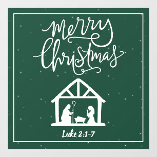 Autocollant Pour Fenêtre Nativité Joyeux Noël Vert fenêtre Clouer