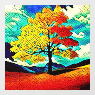 Autocollant Pour Fenêtre Nature automnale jaunissante