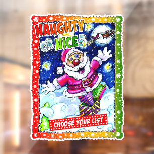 Autocollant Pour Fenêtre Naughty or nice, choose your list