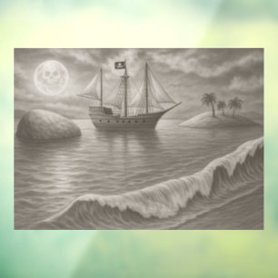 Autocollant Pour Fenêtre Navire Fantôme – Pirate Nautique Effrayant