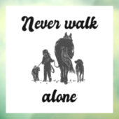 Autocollant Pour Fenêtre Ne jamais marcher seul - Amoureux des animaux rust (Feuille 3)