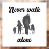 Autocollant Pour Fenêtre Ne jamais marcher seul - Amoureux des animaux rust (Feuille 2)