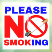 Autocollant Pour Fenêtre Ne pas fumer (Feuille 3)