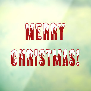 Autocollant Pour Fenêtre Neige couvert Joyeux Noël Accueil Store 11x8 Vinyl