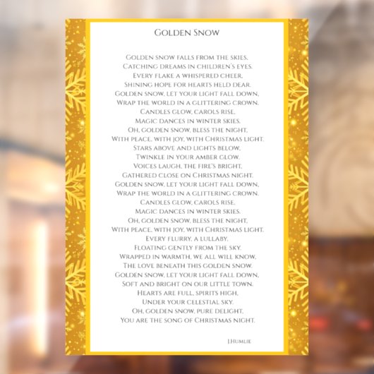 Autocollant Pour Fenêtre Neige dorée (Feuille 2)