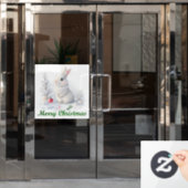Autocollant Pour Fenêtre Neige lapin Joyeux Noël Fenêtre Clair (Porte de bureau)