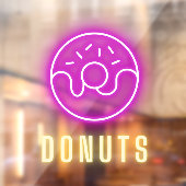 Autocollant Pour Fenêtre Neon Boutique De Donut (Feuille 2)