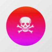 Autocollant Pour Fenêtre Neon Crâne neon ronde fenêtre serrer le bâton arri (Feuille)