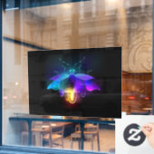 Autocollant Pour Fenêtre Neon Firefly sur noir (Fenêtre de café)