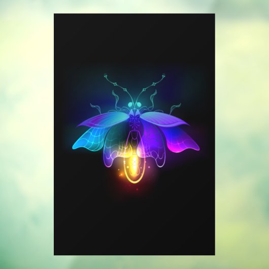 Autocollant Pour Fenêtre Neon Firefly sur noir (Feuille 3)