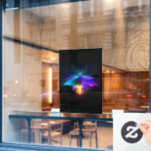 Autocollant Pour Fenêtre Neon Firefly sur noir (Fenêtre de café)