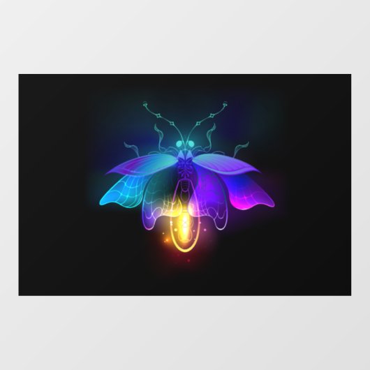 Autocollant Pour Fenêtre Neon Firefly sur noir (Feuille)