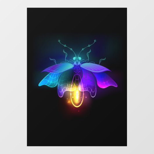 Autocollant Pour Fenêtre Neon Firefly sur noir (Feuille)