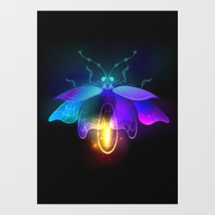 Autocollant Pour Fenêtre Neon Firefly sur noir