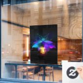 Autocollant Pour Fenêtre Neon Firefly sur noir (Fenêtre de café)