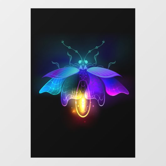 Autocollant Pour Fenêtre Neon Firefly sur noir (Feuille)