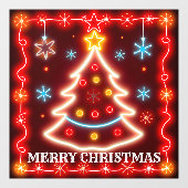 Autocollant Pour Fenêtre Neon Populaire Collection de Noël (Feuille)