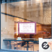 Autocollant Pour Fenêtre Netilat Yadayim Hébreu Bénédiction Main Laver rose (Fenêtre de café)