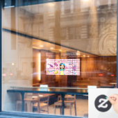 Autocollant Pour Fenêtre Nettoyage ménager rose Janitor Dessin personnalisé (Fenêtre de café)