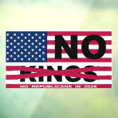 Autocollant Pour Fenêtre "NO kings"  (Feuille 3)